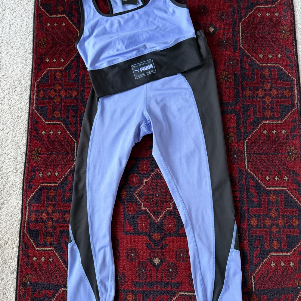 NWT Puma Drycell Purple and Black Leggings and Bra top size small - Picture 2 of 4